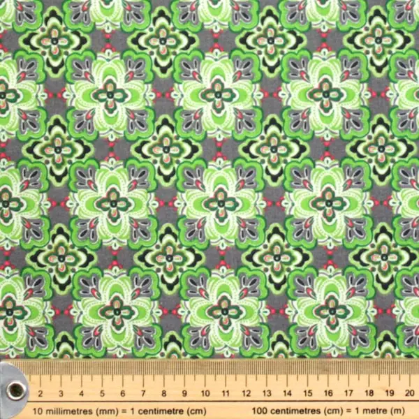 Baldosas Verde, Estampado de baldosas. Col. STOF Impressions de Nature de Daizy — vista 2