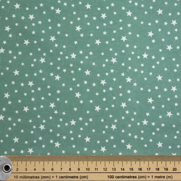 Esmeralda Stars, Estrellas blancas sobre esmeralda. Certificado OEKO-TEX standard 100 — vista 2