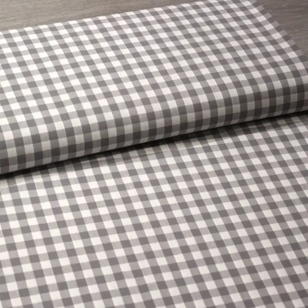 Vichy Gris, Cuadro Vichy en color gris. Tejido con certificación OEKO-TEX — vista 3