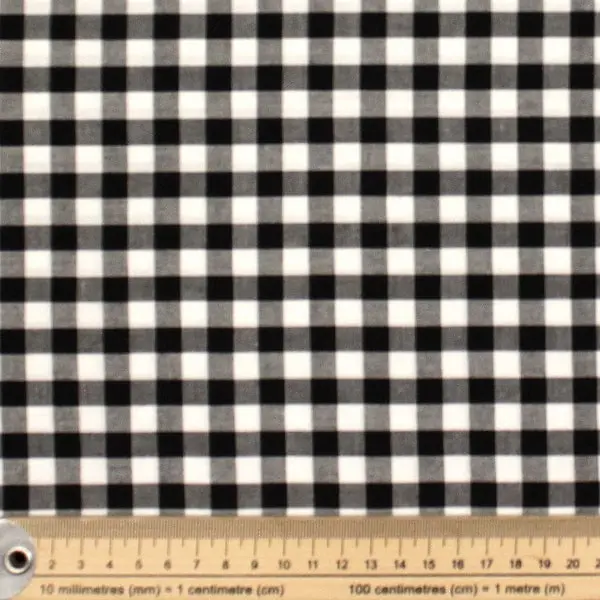 Vichy Negro, Cuadro Vichy en color negro. Tejido con certificación OEKO-TEX — vista 2