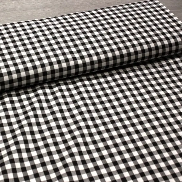 Vichy Negro, Cuadro Vichy en color negro. Tejido con certificación OEKO-TEX — vista 3