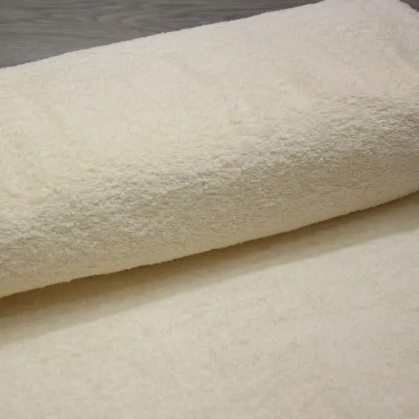 Felpa Crudo, Tejido de toalla de rizo en color crudo